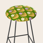 Happy White and Purple Dahlias Pattern - Green Stool Gallery Image 2