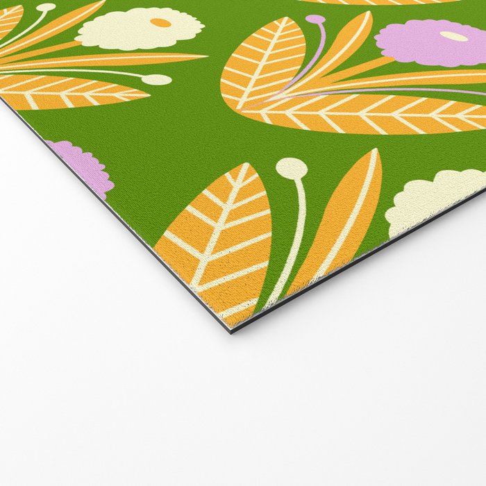 Happy White and Purple Dahlias Pattern - Green Welcome Mat Gallery Image 2
