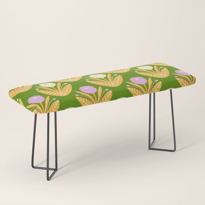 Happy White and Purple Dahlias Pattern - Green Bench Gallery Image 1