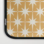 Midcentury Modern Atomic Starburst Pattern Muted Mustard Gold and Cream Laptop Sleeve Gallery Image 3