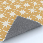 Midcentury Modern Atomic Starburst Pattern Muted Mustard Gold and Cream Rug Gallery Image 4