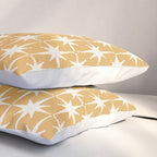 Midcentury Modern Atomic Starburst Pattern Muted Mustard Gold and Cream Pillow Sham Gallery Image 3