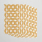 Midcentury Modern Atomic Starburst Pattern Muted Mustard Gold and Cream Wrapping Paper Gallery Image 3