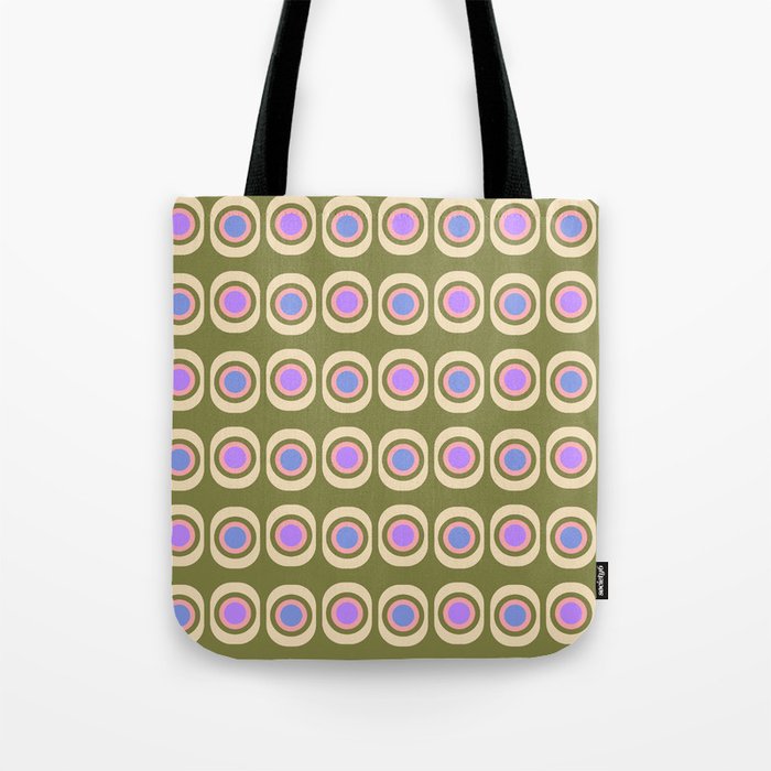 Mid-century Modern Pattern - Olive, Pink and Blue Tote Bag Gallery Image 1