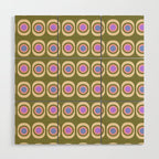 Mid-century Modern Pattern - Olive, Pink and Blue Wood Wall Art Gallery Image 1