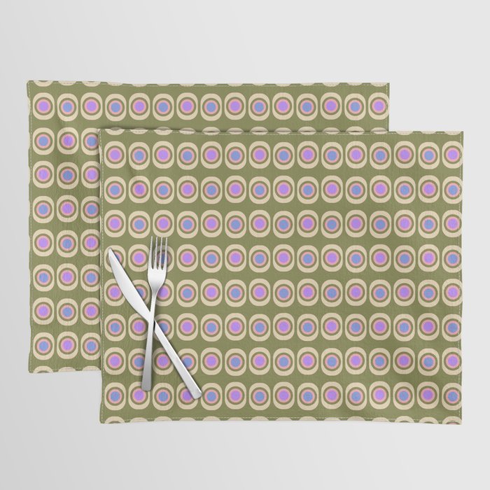 Mid-century Modern Pattern - Olive, Pink and Blue Placemat Gallery Image 1