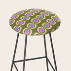 Mid-century Modern Pattern - Olive, Pink and Blue Stool Gallery Image 2