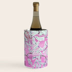 Elegant white pink floral painting pattern Wine Chiller Gallery Image 2
