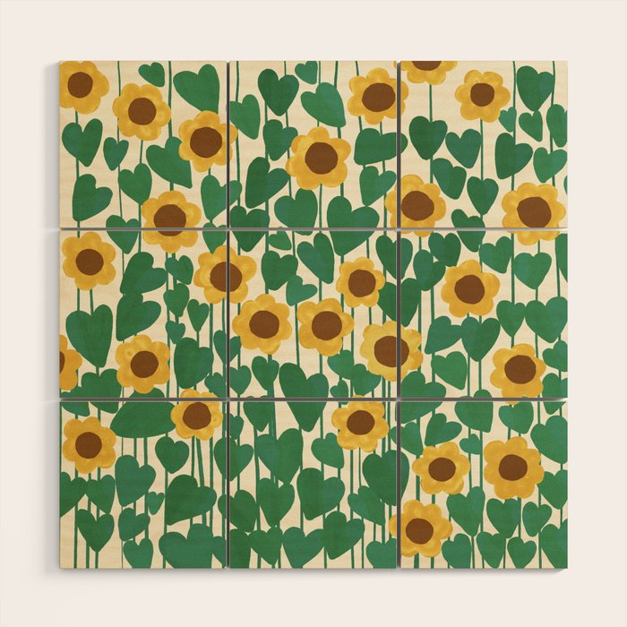 Sunflowers Wood Wall Art Gallery Image 1