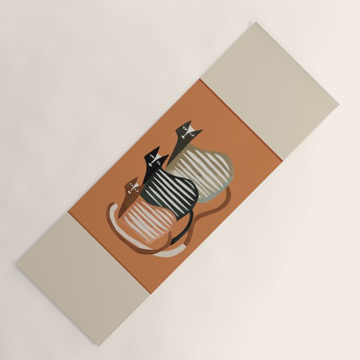 Stacked Abstract Cats Yoga Mat Gallery Image 1