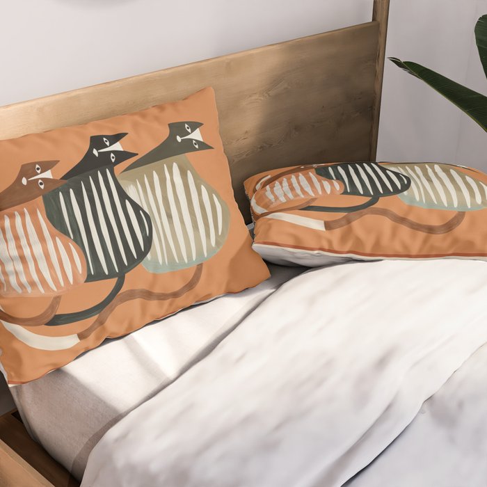 Stacked Abstract Cats Pillow Sham Gallery Image 2