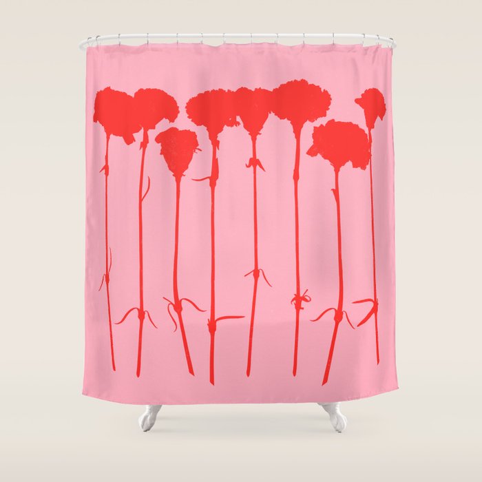 carnations 3 Shower Curtain Gallery Image 1