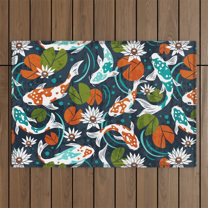 Koi Pond - Orange Outdoor Rug Gallery Image 1