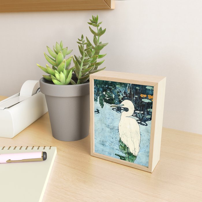 Wading Egret Watercolor Mini Art Print Gallery Image 2