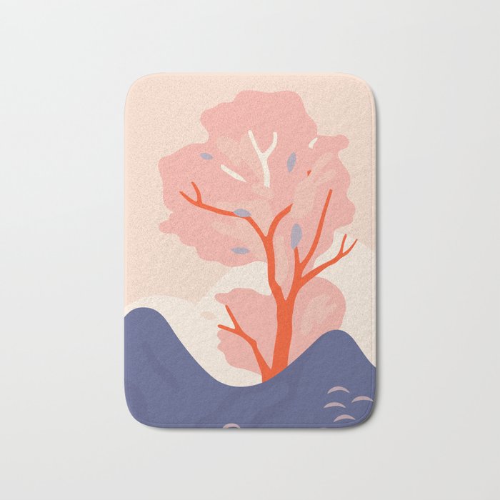 Cherry tree nature landscape art Bath Mat Gallery Image 1