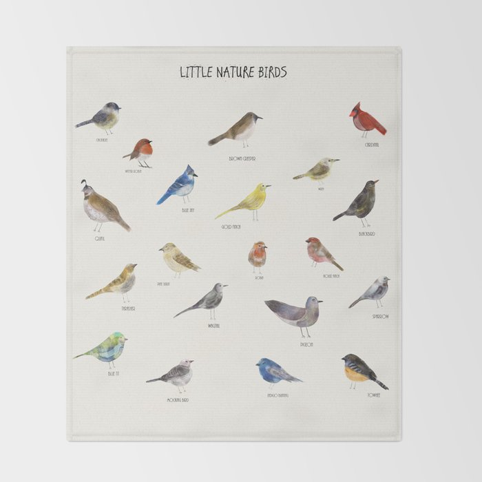 little nature birds Throw Blanket Gallery Image 2
