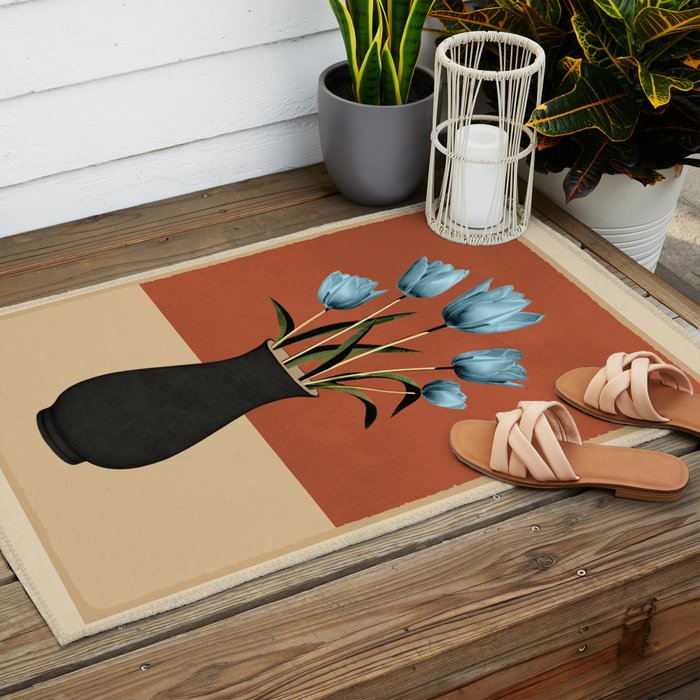 Tulips In Vase 3 Outdoor Rug Gallery Image 2