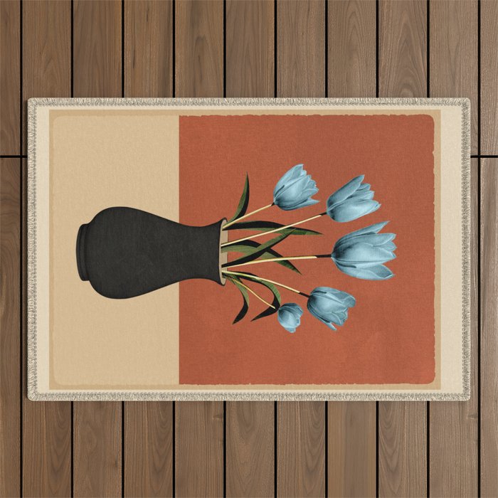 Tulips In Vase 3 Outdoor Rug Gallery Image 1