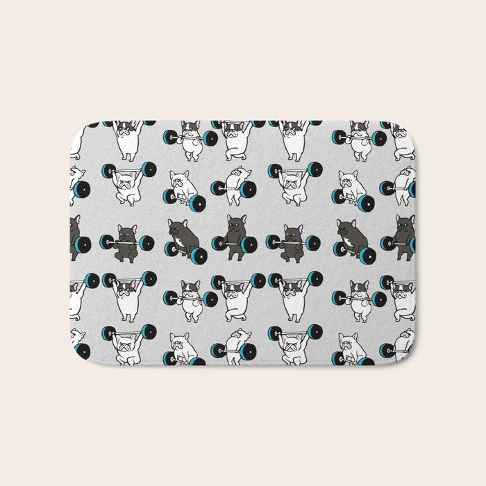 OLYMPIC LIFTING FRENCHIE Bath Mat Gallery Image 1