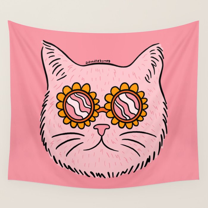 Groovy Cat Wall Tapestry Gallery Image 4