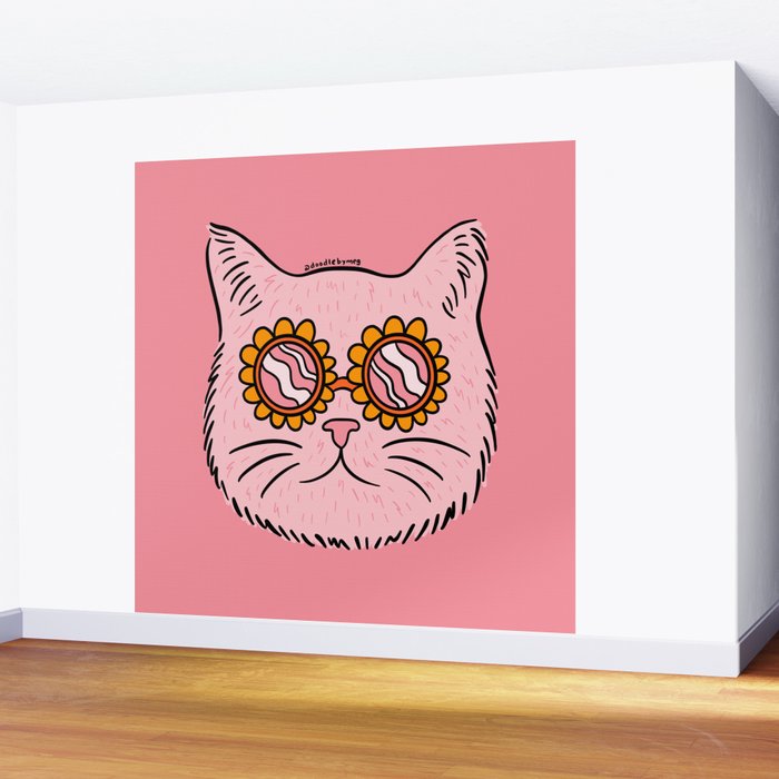 Groovy Cat Wall Mural Gallery Image 2