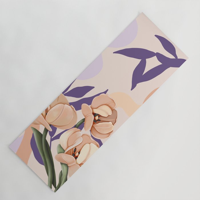 Large pink flowers MP3 Yoga Mat Gallery Image 1