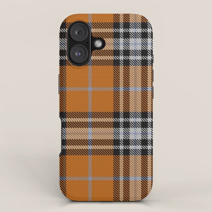 Vintage Orange Black Tartan Plaid Scottish Pattern iPhone Case Gallery Image 1