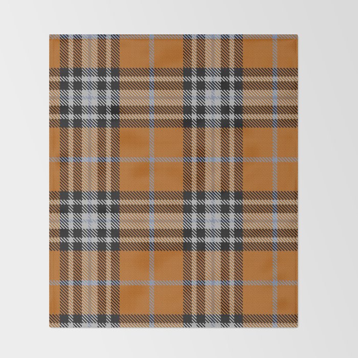 Vintage Orange Black Tartan Plaid Scottish Pattern Throw Blanket Gallery Image 2