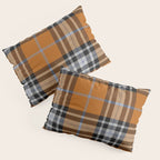 Vintage Orange Black Tartan Plaid Scottish Pattern Pillow Sham Gallery Image 3