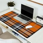 Vintage Orange Black Tartan Plaid Scottish Pattern Desk Mat Gallery Image 2