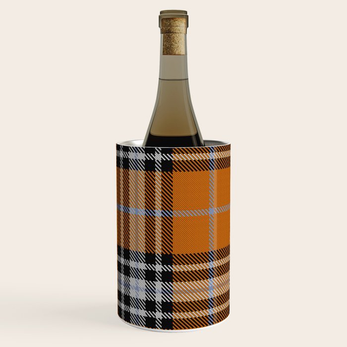 Vintage Orange Black Tartan Plaid Scottish Pattern Wine Chiller Gallery Image 3