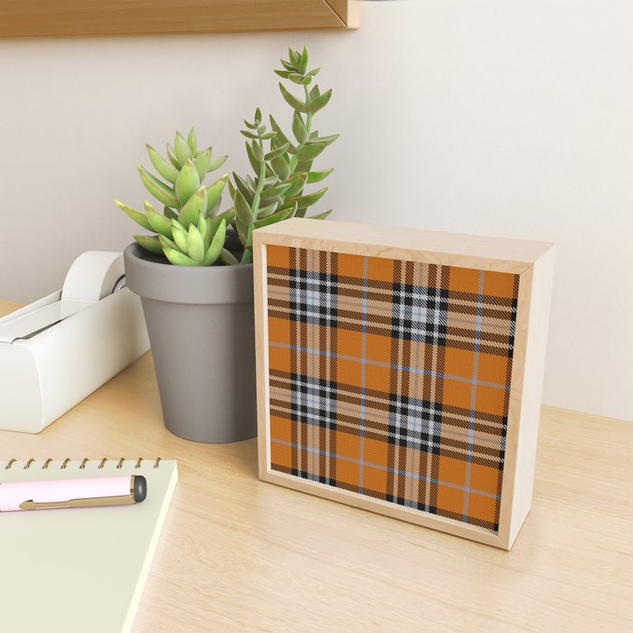 Vintage Orange Black Tartan Plaid Scottish Pattern Mini Art Print Gallery Image 2