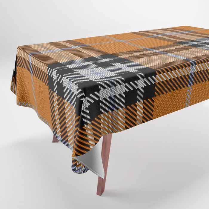 Vintage Orange Black Tartan Plaid Scottish Pattern Tablecloth Gallery Image 1