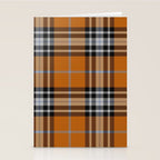 Vintage Orange Black Tartan Plaid Scottish Pattern Stationery Card Gallery Image 2