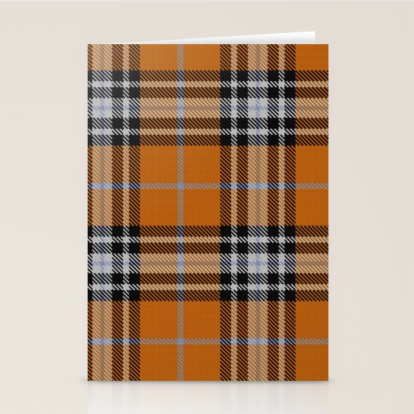 Vintage Orange Black Tartan Plaid Scottish Pattern Stationery Card Gallery Image 2