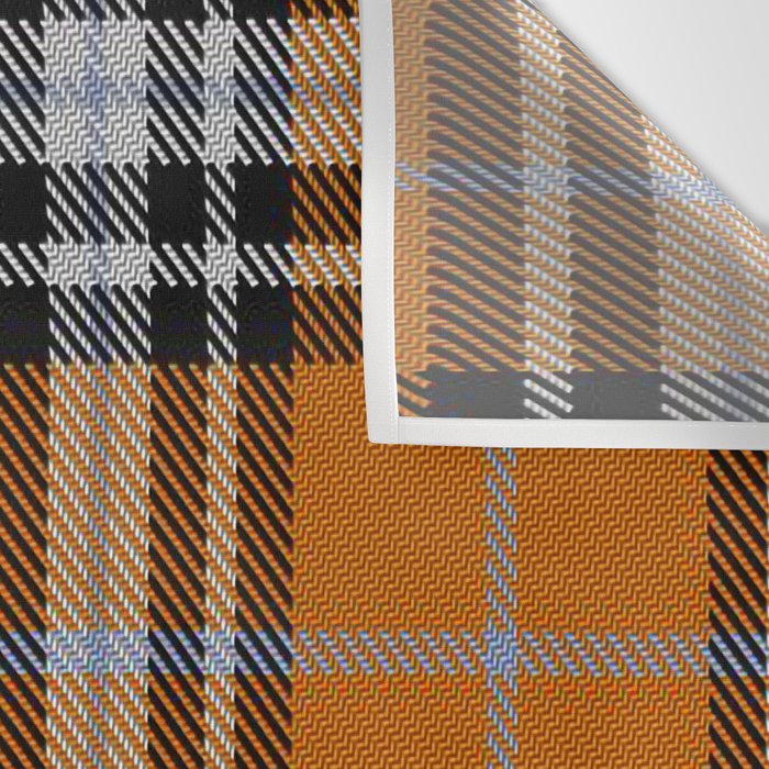 Vintage Orange Black Tartan Plaid Scottish Pattern Wall Tapestry Gallery Image 3