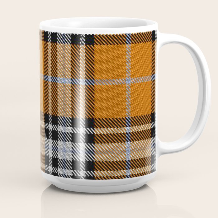 Vintage Orange Black Tartan Plaid Scottish Pattern Coffee Mug Gallery Image 2