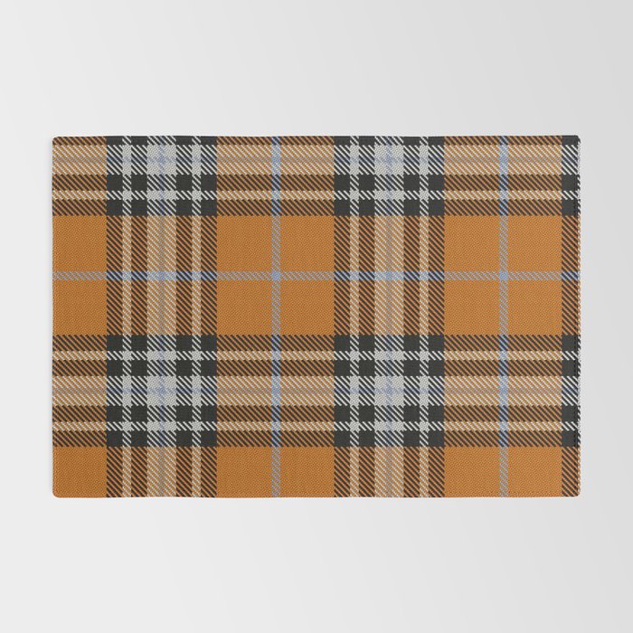 Vintage Orange Black Tartan Plaid Scottish Pattern Rug Gallery Image 2