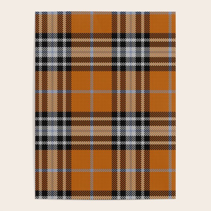 Vintage Orange Black Tartan Plaid Scottish Pattern Poster Gallery Image 4
