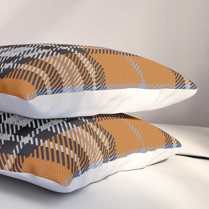 Vintage Orange Black Tartan Plaid Scottish Pattern Pillow Sham Gallery Image 3