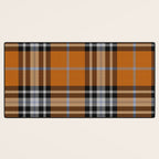 Vintage Orange Black Tartan Plaid Scottish Pattern Desk Mat Gallery Image 3