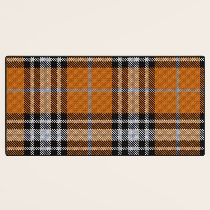 Vintage Orange Black Tartan Plaid Scottish Pattern Desk Mat Gallery Image 3