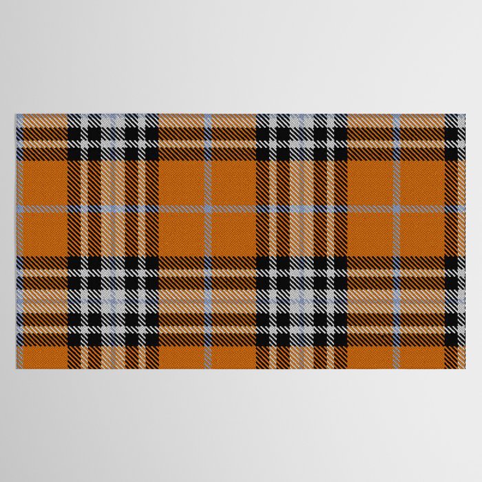 Vintage Orange Black Tartan Plaid Scottish Pattern Tablecloth Gallery Image 2