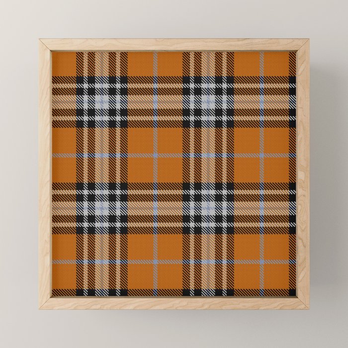 Vintage Orange Black Tartan Plaid Scottish Pattern Mini Art Print Gallery Image 1