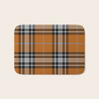 Vintage Orange Black Tartan Plaid Scottish Pattern Bath Mat Gallery Image 1