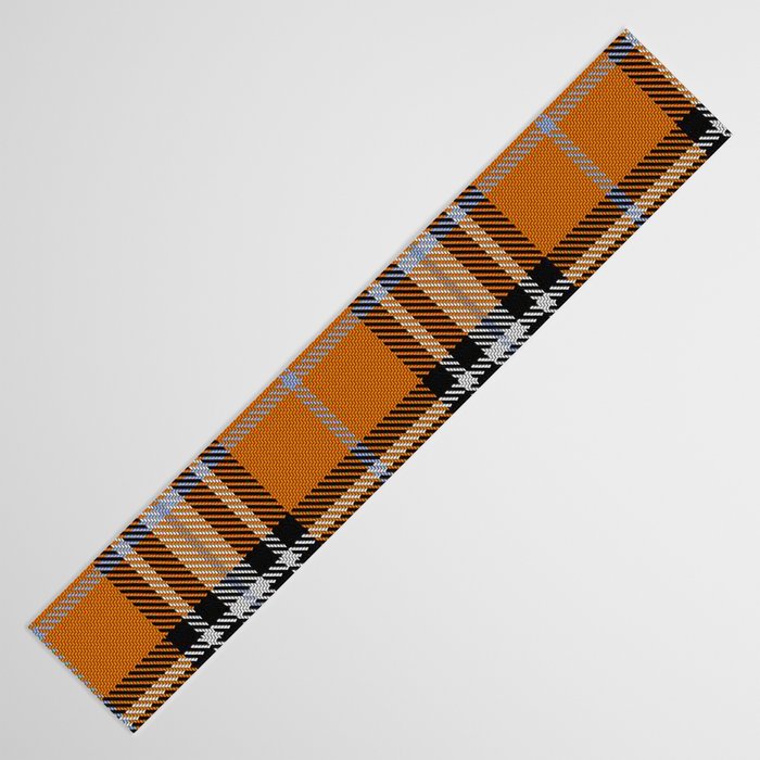 Vintage Orange Black Tartan Plaid Scottish Pattern Table Runner Gallery Image 3