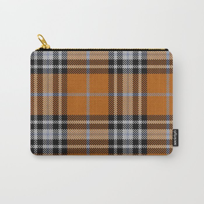 Vintage Orange Black Tartan Plaid Scottish Pattern Carry All Pouch Gallery Image 1