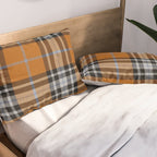 Vintage Orange Black Tartan Plaid Scottish Pattern Pillow Sham Gallery Image 2