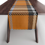Vintage Orange Black Tartan Plaid Scottish Pattern Table Runner Gallery Image 1