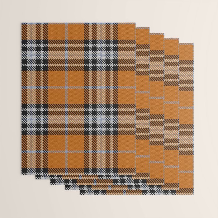 Vintage Orange Black Tartan Plaid Scottish Pattern Wrapping Paper Gallery Image 3